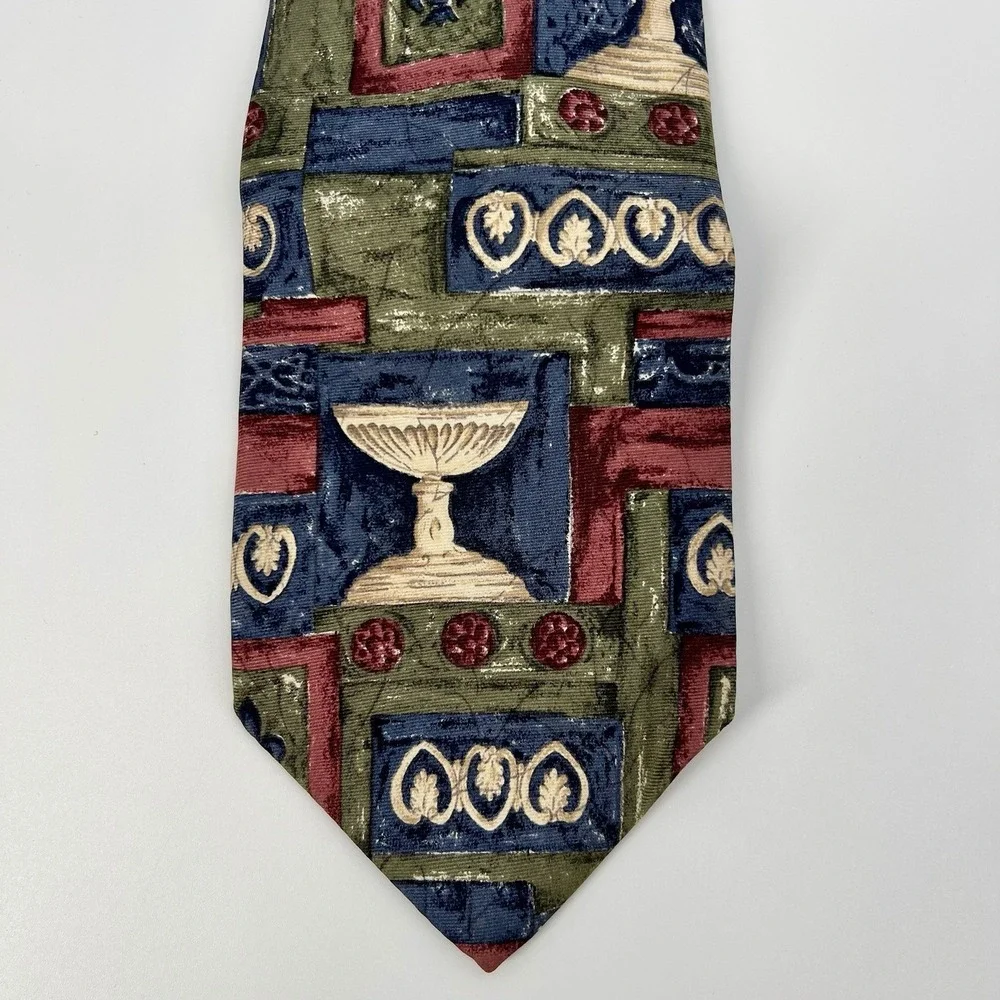 Vintage Bill Blass Men's Neckties Geometric Roman Themed 100% Silk - LOT OF 3
